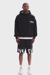 Purple Brand Painted Wordmark Shorts Black