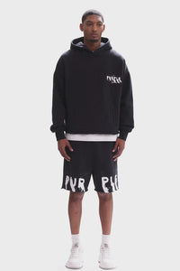 Purple Brand Painted Wordmark Shorts Black