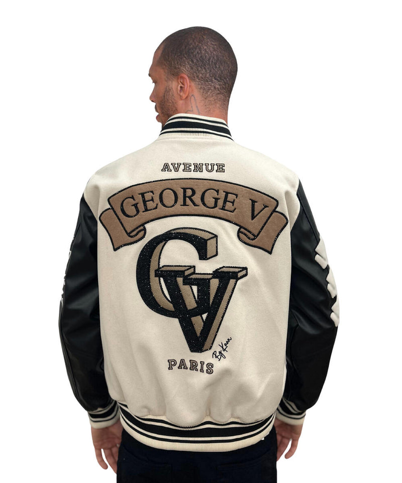 Avenue George (Cream/Black 'Signature Logo' Varsity Jacket)