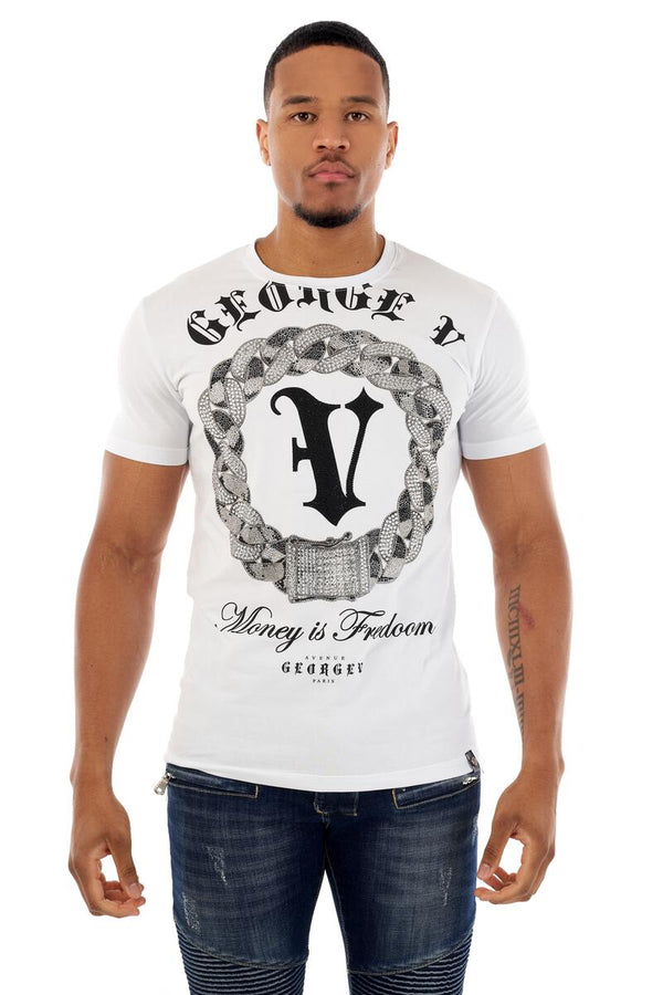 Avenue George (White/Silver "GV" T-Shirt)