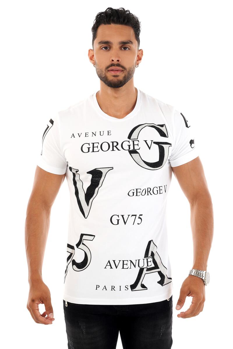 Avenue George (White/Silver "GV" T-Shirt)