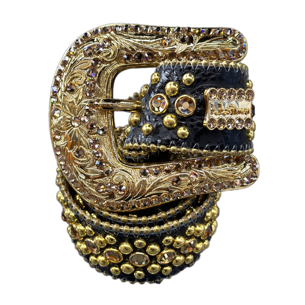 B.B Simon (black /gold crystal belt