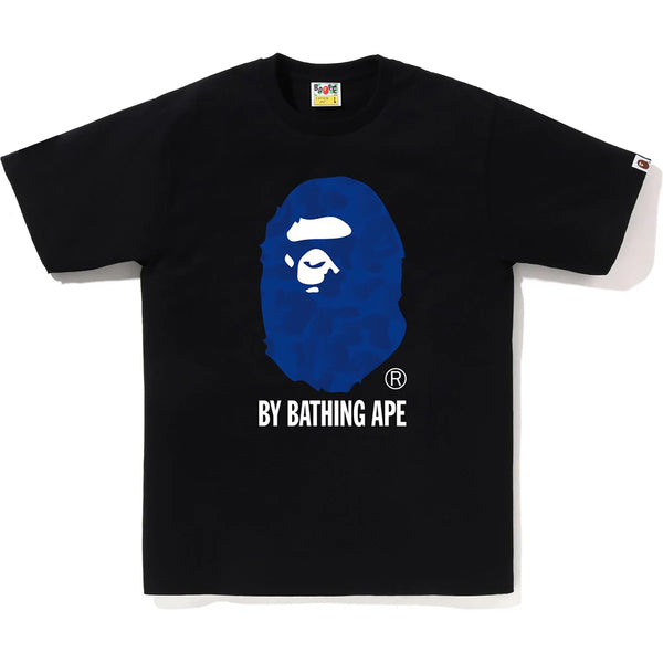 Bape (Men's Black X Blue Ink Camo Ape Head Tee)