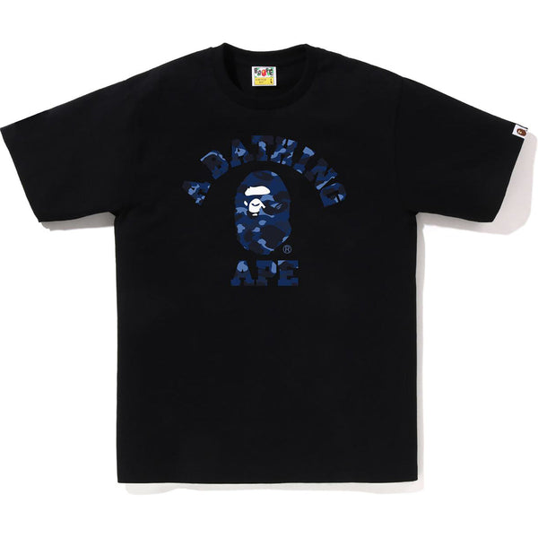 Bape (Men's Black x Navy color camo college t-shirt)