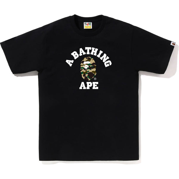 Bape (Men's Black x Yellow color camo college t-shirt)