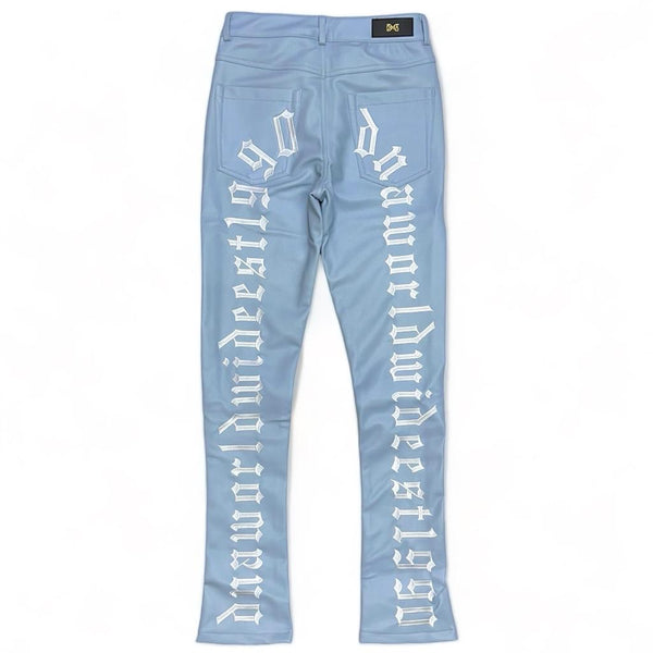 DNA premium (Baby blue/White “world wide handcrafted leather pant)