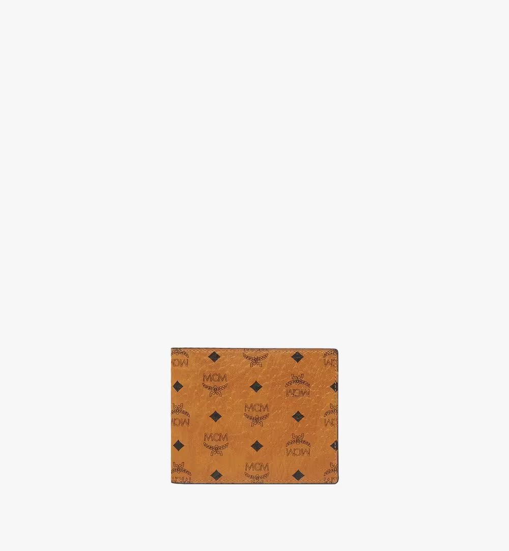 MCM Bifold Wallet in Visetos Original Cognac