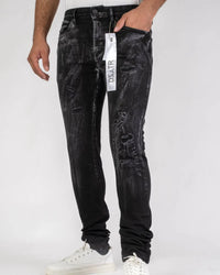 Premium Disaster Men's Bleach Smeared Rip Jeans Black