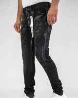 Premium Disaster Men's Bleach Smeared Rip Jeans Black