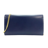 MCM Chain Wallet Leather Crossbody Bag Dark Navy Blue