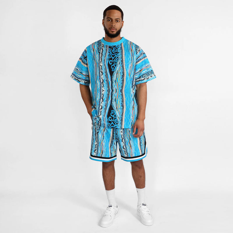 Coogi Australia (blue bondi oversized tee printed cotton short set)