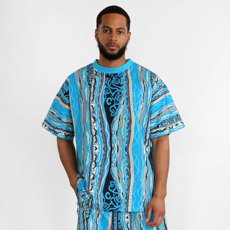 Coogi Australia (blue bondi oversized tee printed cotton short set)