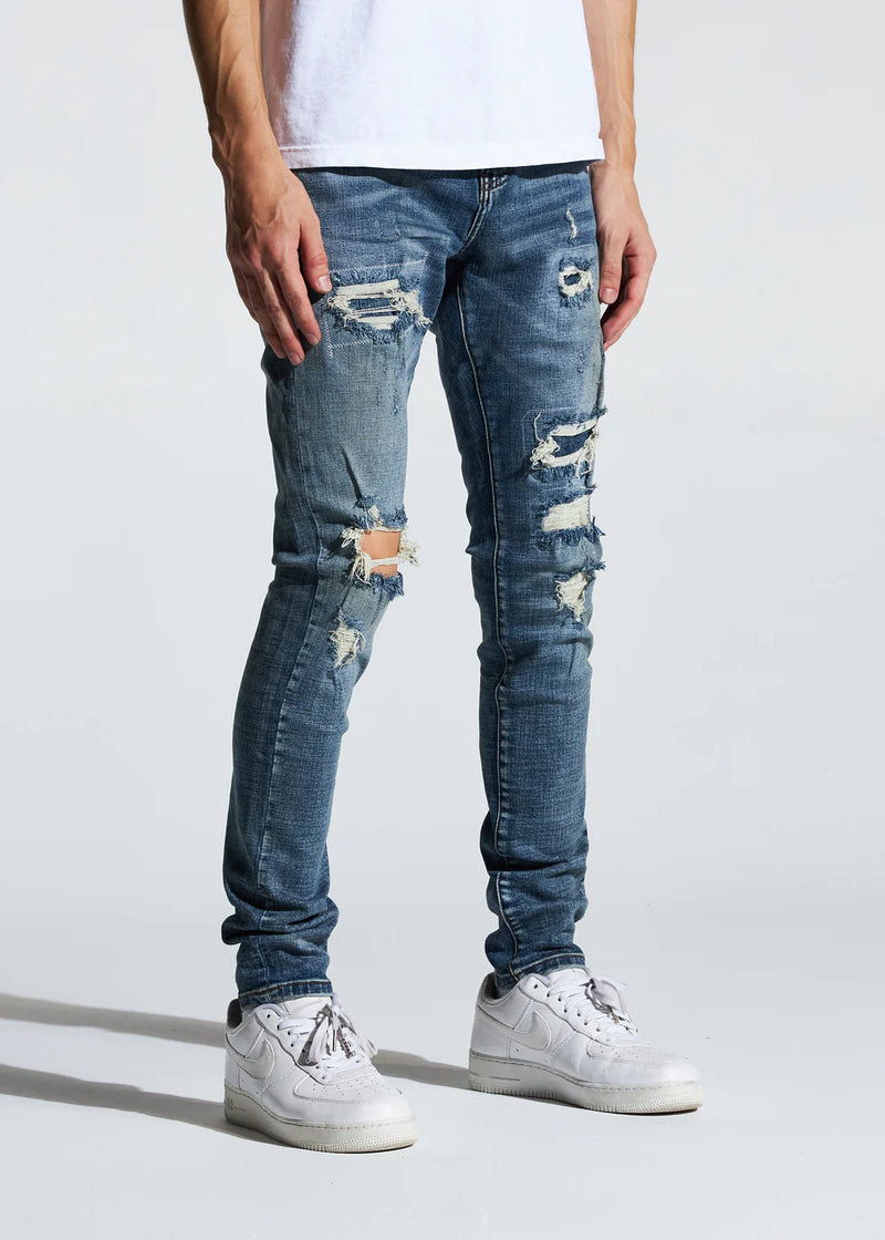 Crysp Denim (Blue Distressed Kasey Denim Jean -128)