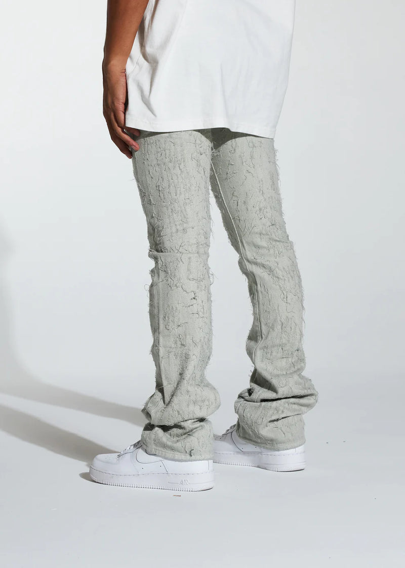 Crysp denim (cream arctic flare stacked jean -09)