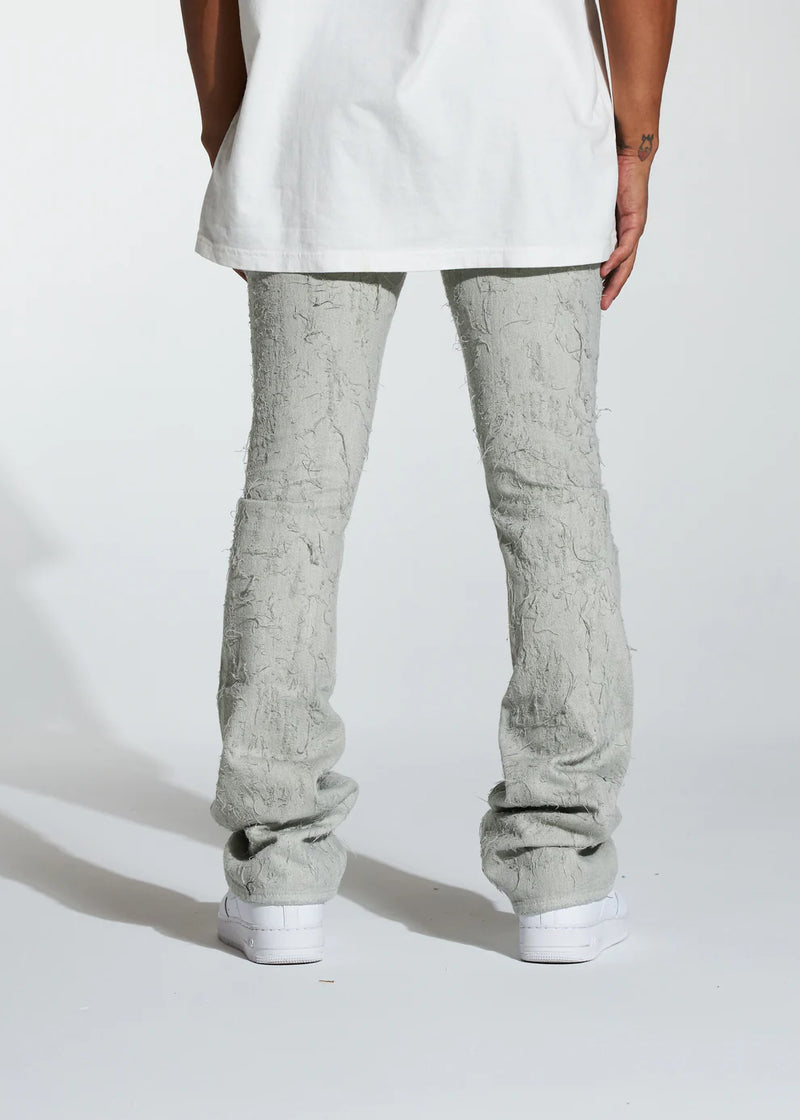 Crysp denim (cream arctic flare stacked jean -09)