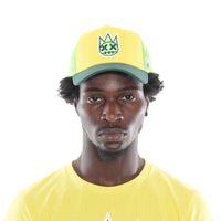 Cult of individuality (green sheen clean logo mesh back curved  trucker hat)