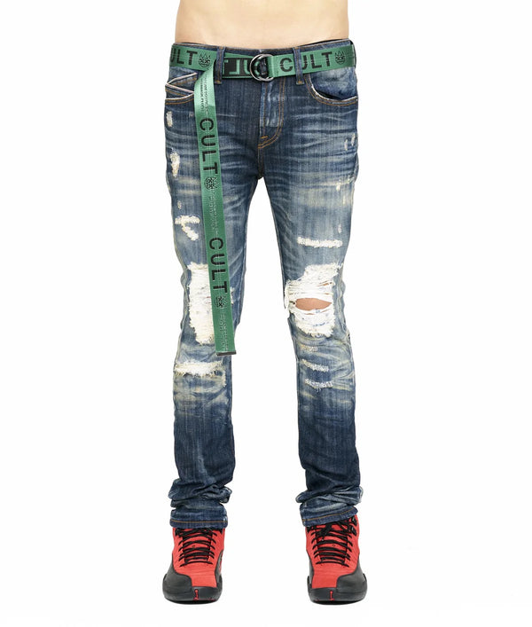 Cult of individuality (Blue Forest super skinny belted jean)