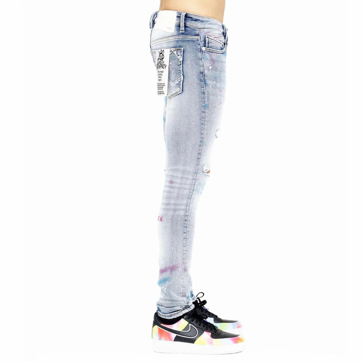 Cult of individuality (blue skittle super skinny stretch jean)