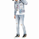 Cult of individuality (blue skittle super skinny stretch jean)