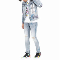 Cult of individuality (blue skittle super skinny stretch jean)