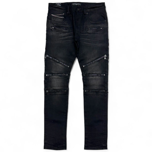 Cult Of Individuality (Vintage Black "Rocker Moto" Stretch Jean)