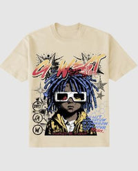 G west Men's Urban Genesis Rhinestone Tee Cream/black/Multicolor