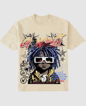 G west Men's Urban Genesis Rhinestone Tee Cream/black/Multicolor