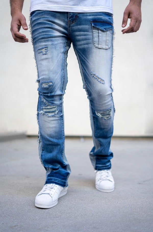 Damati denim (Blue surge premium stacked jean )