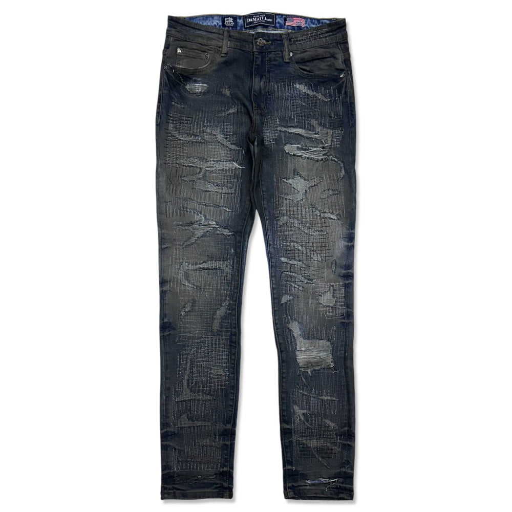 Blue fashion stitch brand jeans