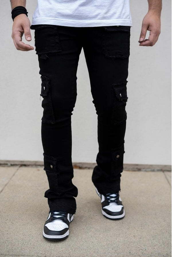 Damati denim (jet black skinny stacked jean)