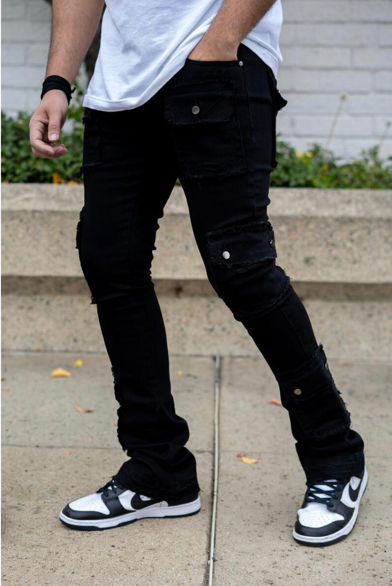 Damati denim (jet black skinny stacked jean)