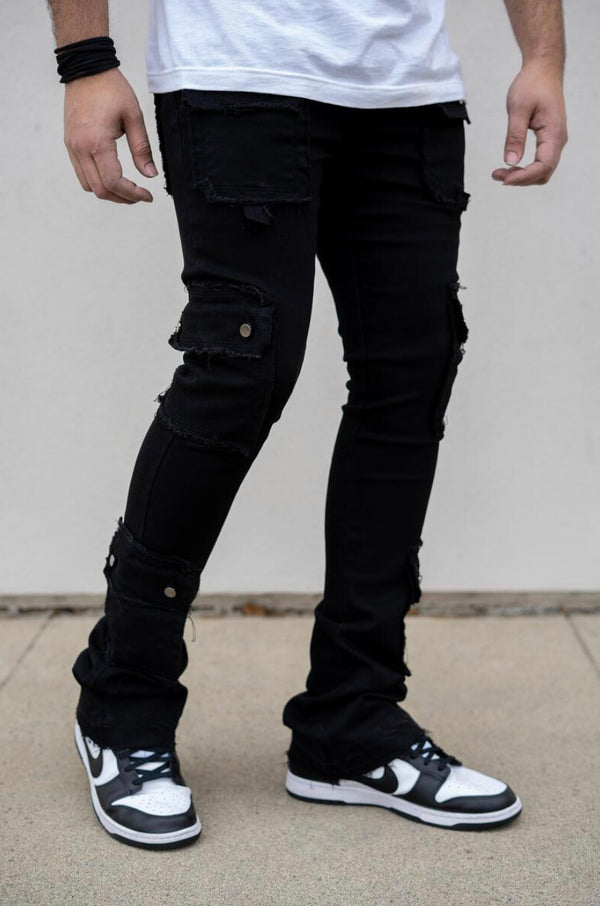 Damati denim (jet black skinny stacked jean)