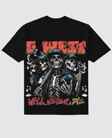 G west Men's No flesh, No bluff Rhinestone Tee Black/multicolor