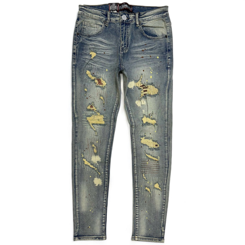 Denimicity (Men's blue bleach Vintage skinny jean)