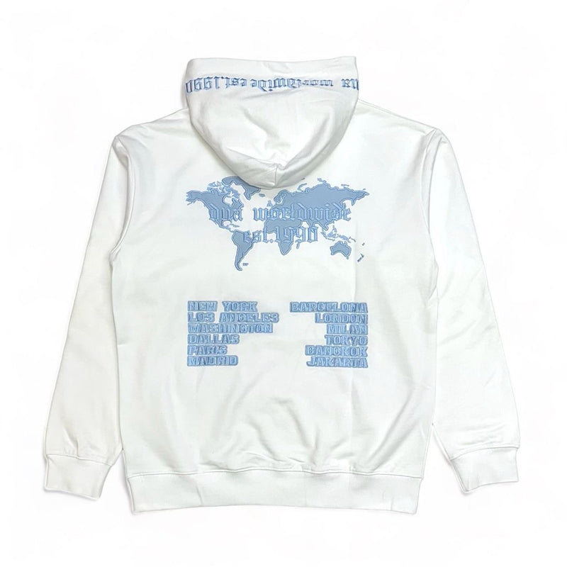 DNA premium (White/Baby Blue “world wide" hoodie)