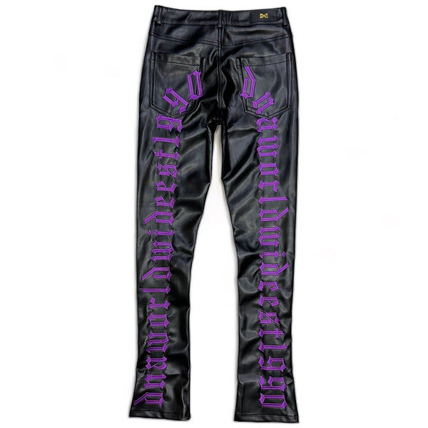 DNA premium (Black/Purple “world wide handcrafted leather pant)