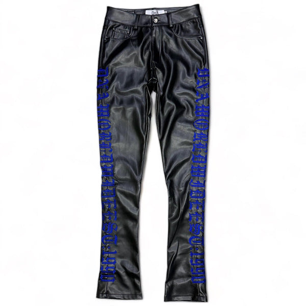 DNA premium (black/royal blue  “world wide handcraft leather pant)