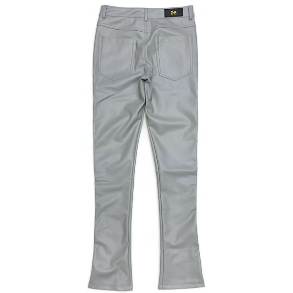 DNA premium (Grey/White “world wide" handcrafted leather pant)