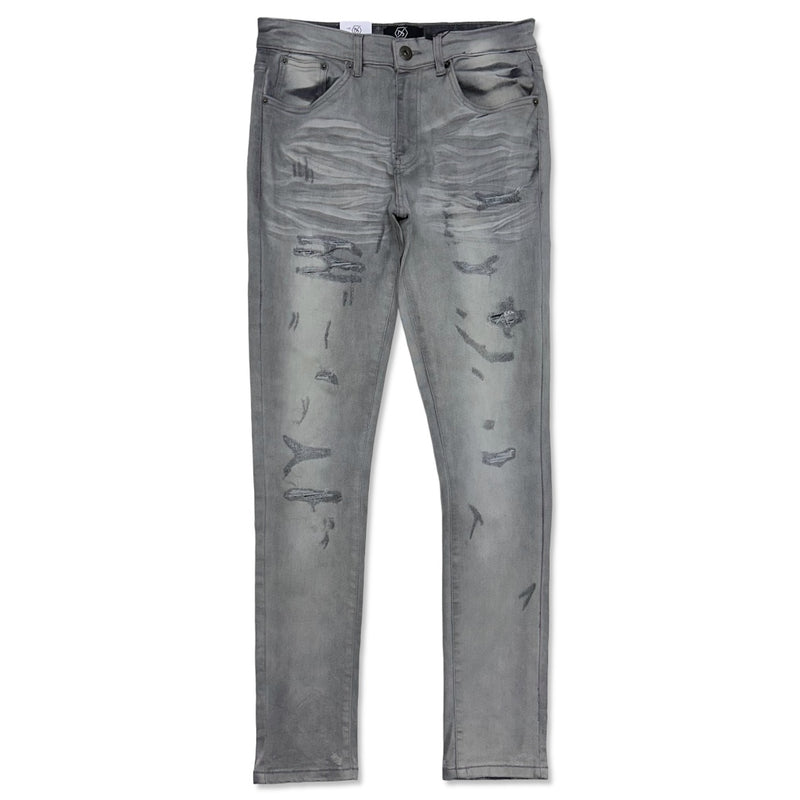 Dnm Story (Men's Grey Bottom Ripped Jean)