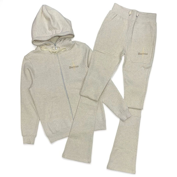 Doctrine (Heather Oatmeal Wash Signature Stacked Jogging Set)