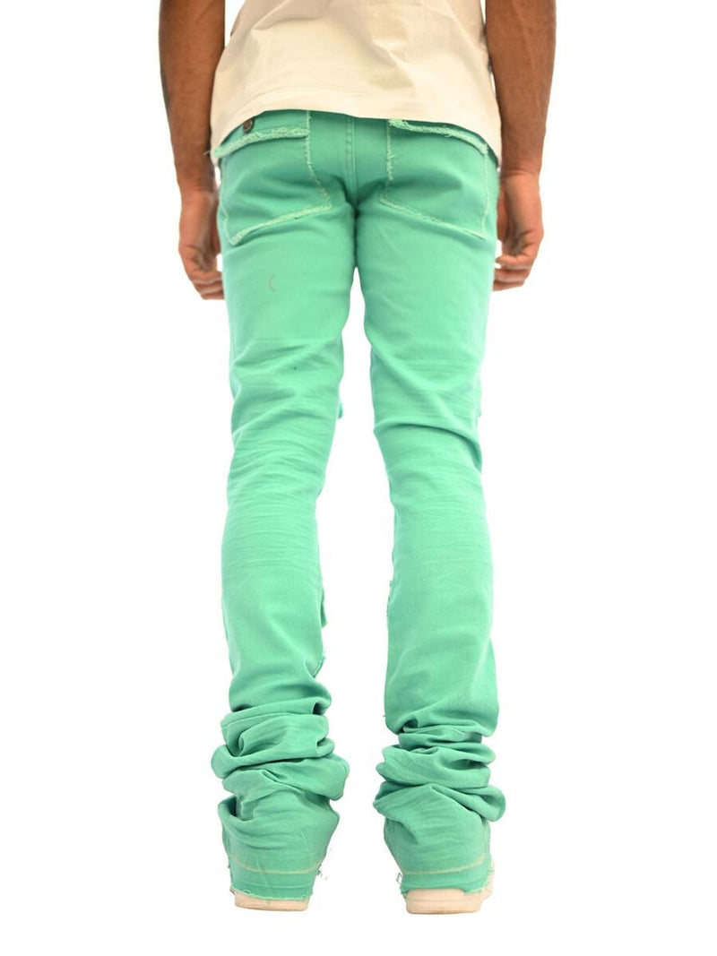 Doctrine denim (savant teal super stacked jean)