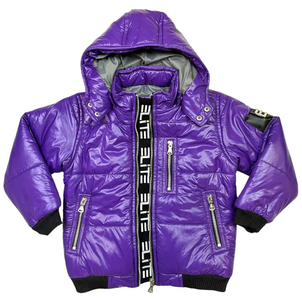 Elite denim crimson Purple premium kids puffer jacket