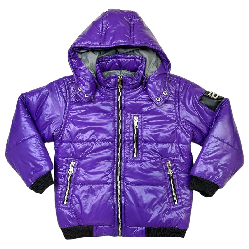 Elite denim crimson Purple premium kids puffer jacket