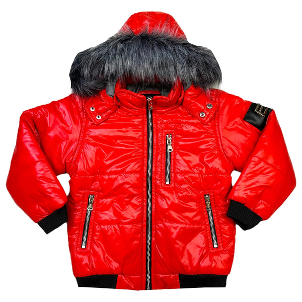 Elite denim crimson Red premium kids puffer jacket