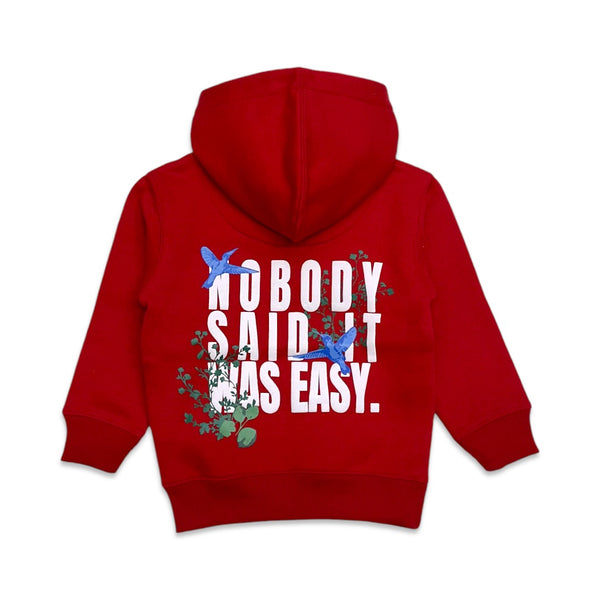 Elite Denim (kids Red "Nobody said it was easy hoodie)