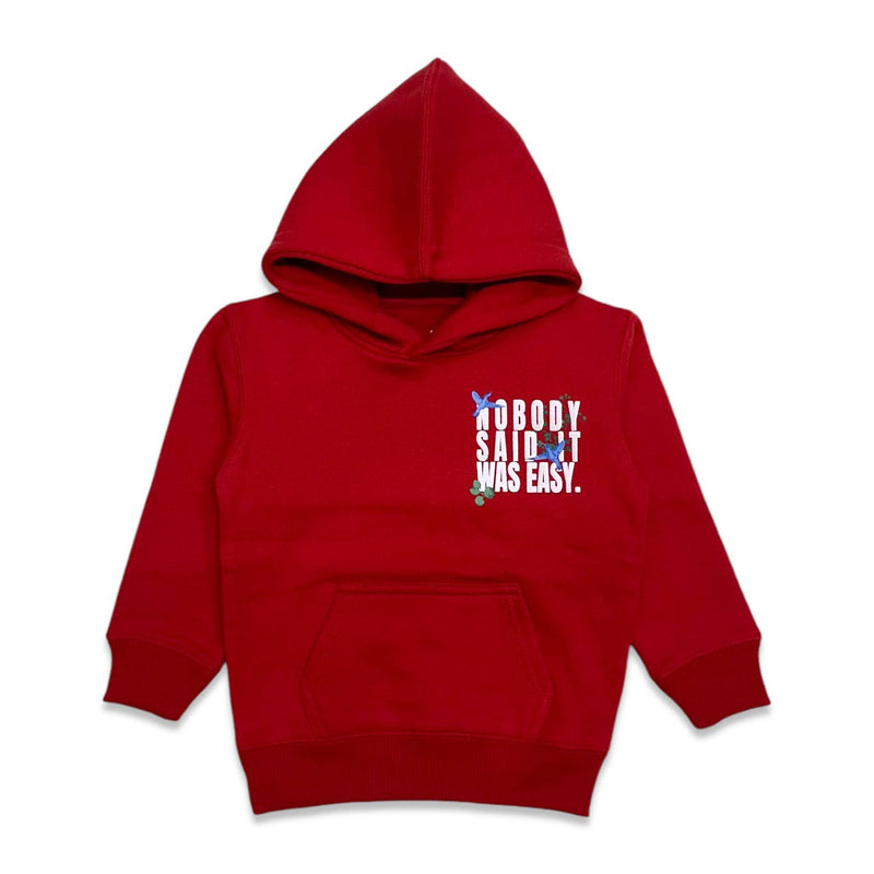 Elite Denim (kids Red "Nobody said it was easy hoodie)