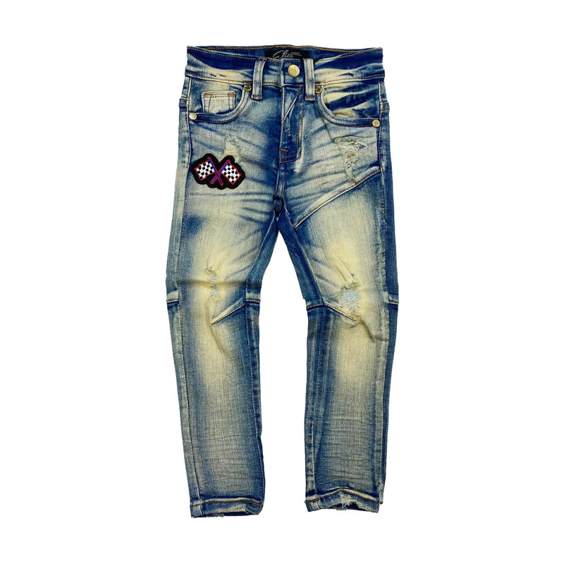 Elite denim (kids blue indigo drop top jean)