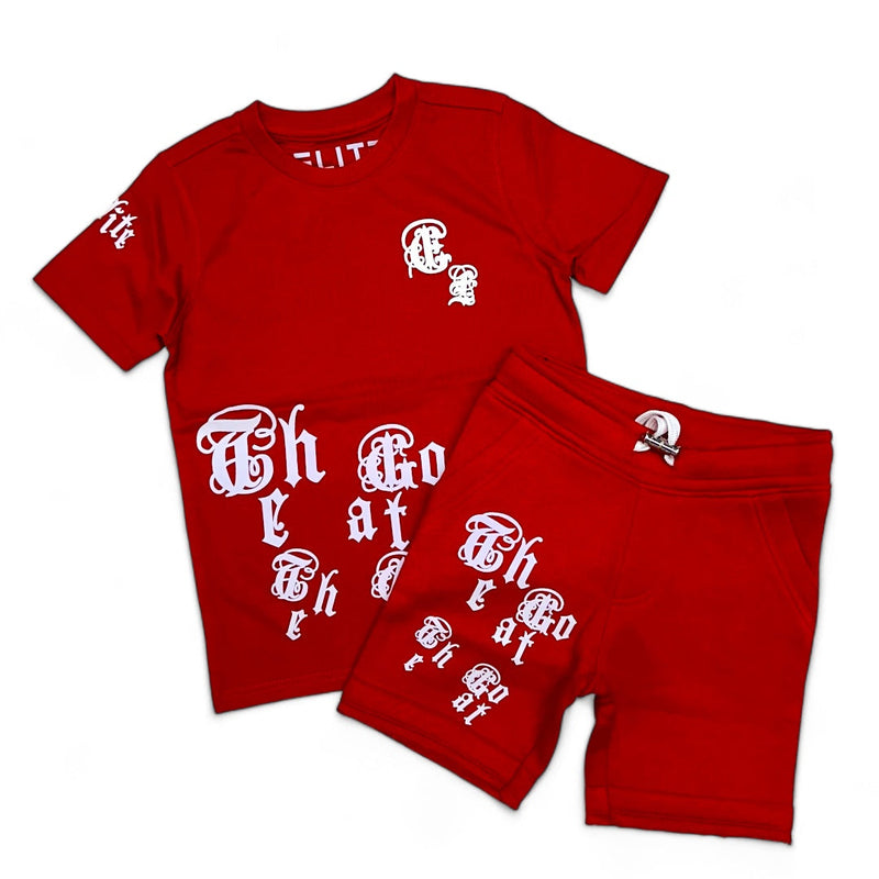 Elite Denim (Kids Red Goat Premium Short Set)