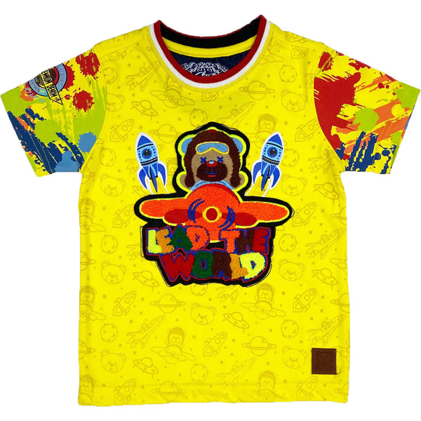 Elite denim (kids boy “yellow falcon premium patch t-shirt)