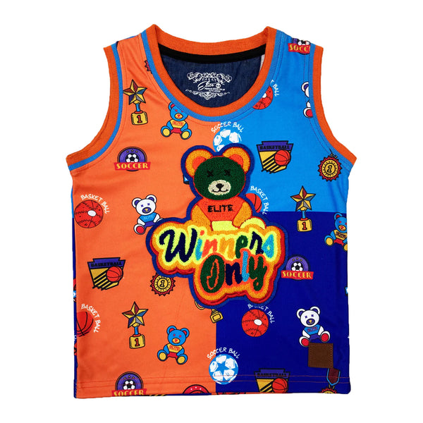 Elite denim (kids boy “orange winners only tank top)